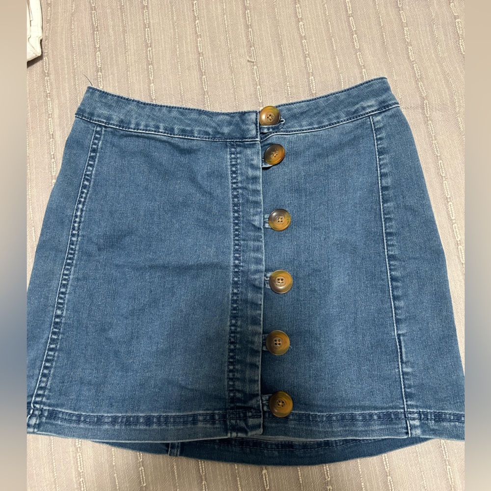 Free people denim skirt with buttons